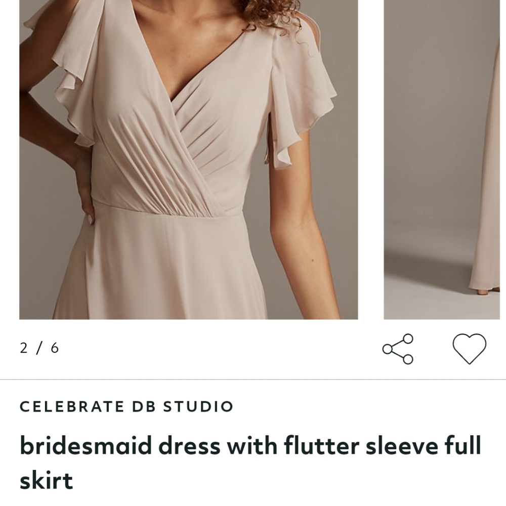 David's Bridal Long Bridesmaids Dress- Wisteria